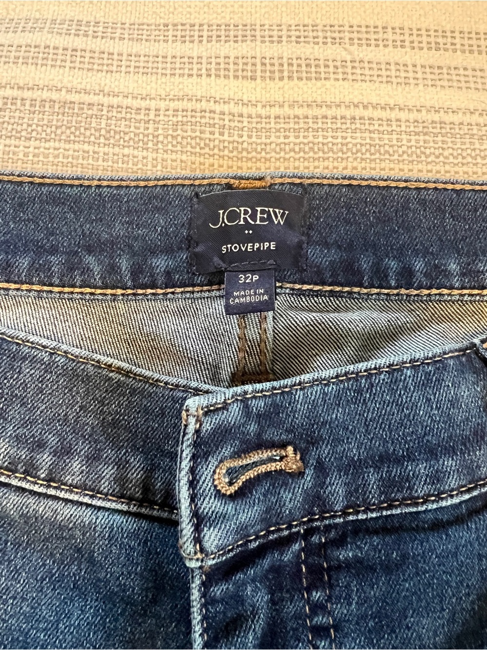 J. Crew Factory Stovepipe Jeans in Medium Blue Denim